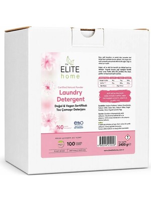 The Elite Home Doğal ve Vegan Sertifikalı Toz Çamaşır Deterjanı  ( Lavanta Yağlı ) 2400 G