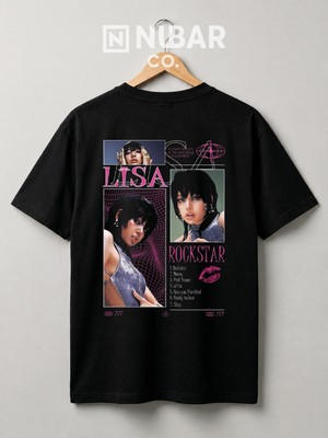 Nubarco Blackpink Lisa Baskılı Unisex Pamuklu Tişört | Premium Kumaş ve Yüksek Kalite Tasarım