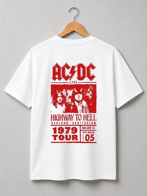 Nubarco Özel Ac/dc Tasarımlı Baskılı Unisex Premium Pamuklu Tişört