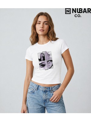 Nubarco Ariana Grande Tasarımlı %100 Pamuklu Unisex Yüksek Baskı Kaliteli Body Crop (Body Tee)