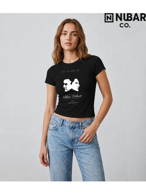 Nubarco Blue Velvet Tasarımlı %100 Pamuklu Unisex Yüksek Baskı Kaliteli Body Crop (Body Tee)