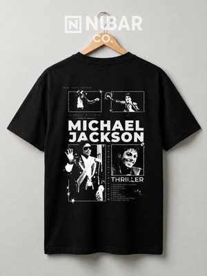 Nubarco Pop'un Kralı Michael Jackson Özel Tasarım Premium Kalite Pamuklu Unisex Tişört