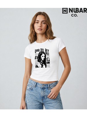 Nubarco Lana Del Rey Tasarımlı %100 Pamuklu Unisex Yüksek Baskı Kaliteli Body Crop (Body Tee)