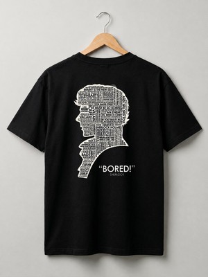 Nubarco Sherlock Holmes Özel Baskı Tasarımlı Unisex Premium Pamuklu Tişört