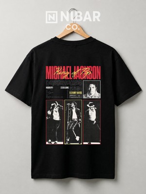 Nubarco Pop'un Kralı Michael Jackson Özel Tasarım Premium Kalite Pamuklu Unisex Tişört