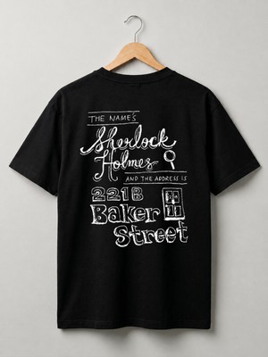 Nubarco Sherlock Holmes Özel Baskı Tasarımlı Unisex Premium Pamuklu Tişört