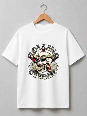Nubarco Özel Rolling Stones Tasarımlı Unisex %100 Pamuklu Premium Tişört