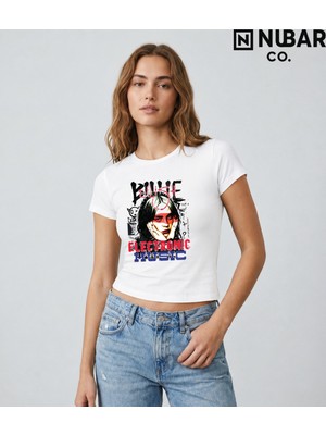 Nubarco Billie Eilish Tasarımlı %100 Pamuklu Unisex Yüksek Baskı Kaliteli Body Crop (Body Tee)