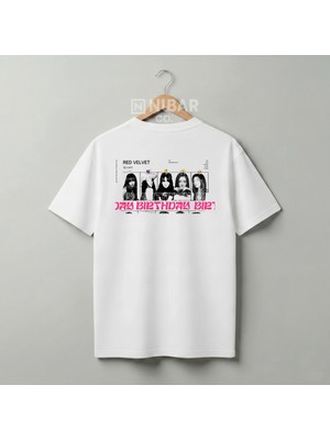 Nubarco Özel Tasarım Red Velvet K-Pop Baskılı Unisex Premium Pamuklu Tişört