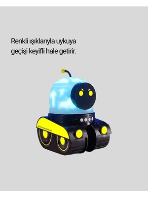 Hobilinka Robot Tasarımlı Bluetooth Hoparlörlü Yıldızlı Gökyüzü Projektör Yeni Nesil