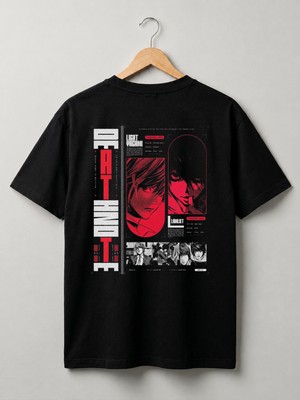 Nubarco Premium Pamuklu Death Note Anime Tasarımlı Unisex Günlük T-Shirt
