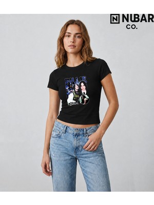 Nubarco Billie Eilish Tasarımlı %100 Pamuklu Unisex Yüksek Baskı Kaliteli Body Crop (Body Tee)