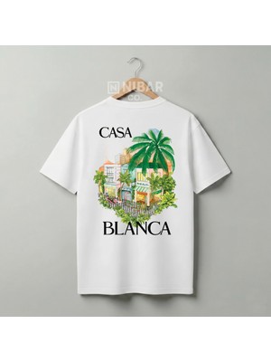 Nubarco Özel Tasarım Summer Vibes Sırt Baskılı Unisex Premium Pamuklu Tişört