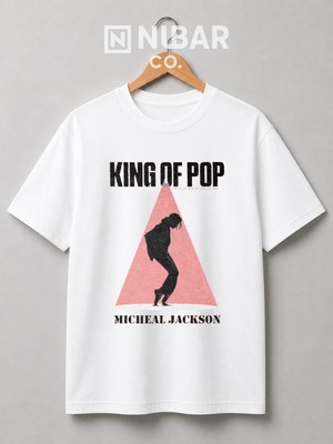 Nubarco Pop'un Kralı Michael Jackson Özel Tasarım Premium Kalite Pamuklu Unisex Tişört