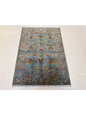 El Dokuma Afgan Halı Sultani Desenli Kök Boya 154 x 212 cm