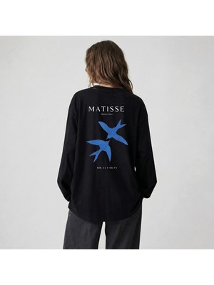 Nubarco Matisse Tasarım Özel Desenli Premium Unisex Pamuklu Uzun Kollu Tişört