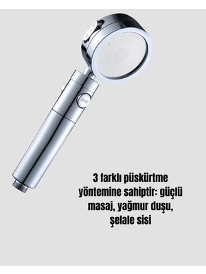 Elif Asya Ceyiz Tekstil Yüksek Basınçlı 3 Fonksiyonlu Duş Başlığı