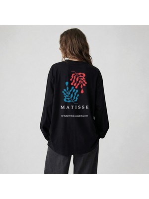 Nubarco Matisse Tasarım Özel Desenli Premium Unisex Pamuklu Uzun Kollu Tişört