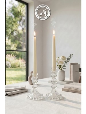 Glamis Selen Concept Linea Model Cam Şamdan & Mumluk Orta Boy ve Büyük Boy Set