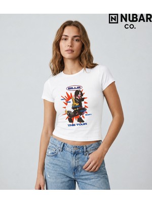 Nubarco Billie Eilish Tasarımlı %100 Pamuklu Unisex Yüksek Baskı Kaliteli Body Crop (Body Tee)