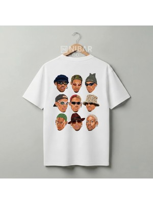 Nubarco Özel Tasarım Feel Like Rodman Dennis Baskılı Unisex Premium Pamuklu Tişört