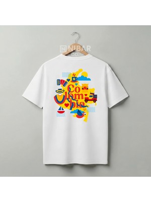 Nubarco Özel Tasarım Summer Vibes Sırt Baskılı Unisex Premium Pamuklu Tişört