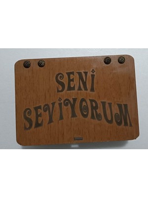 Ett Seni Seviyorum Ahşap Hediye Kutusu Sevgiliye Hediye