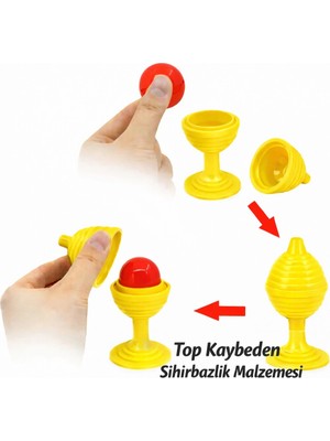 Renklime Sarı Renk Sihirli Kupa Top Kaybetme Oyunu 7 cm
