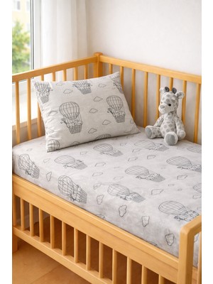 Ozz Baby  Anne Yanı ; Park Beşik %100 Pamuk Cotton , Lastikli  Çocuk , Bebek Çarşaf (70x120x16cm)1 Adet Fermuarlı Yastık Kılıfı (35x45)