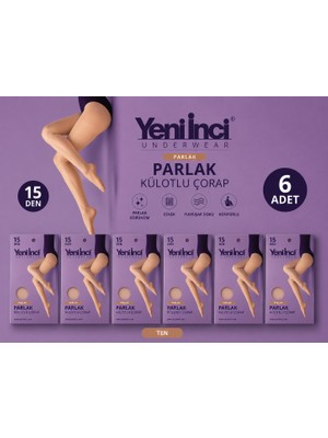 Yeni İnci Parlak Külotlu Çorap 6'lı Paket