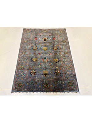 El Dokuma Afgan Halı Sultani Desenli Kök Boya 178 x 240 cm