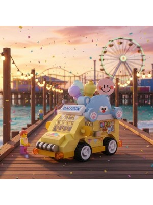 Renklime LZ-8639 Loz Balon Arabası 160 Parça Block Oyuncak-Mini Poşet