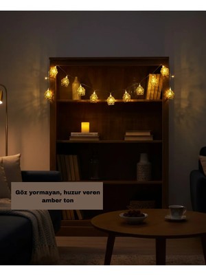 Teknodayım Dekoratif Ramazan LED Işık Pilli Cami Tasarımlı Zincir Aydınlatma Yeni Nesil