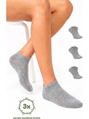 Saysez Sezline Bambu Patik Düz Basic Unisex Çorap Ekonomik 3'lü Paket