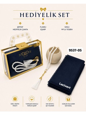 Sedef Hediyelik Çantalı Set Eşarp Tesbih