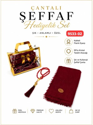 Sedef Çantalı Eşarp Tesbih Set