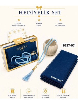 Sedef Hediyelik Çantalı Set Eşarp Tesbih