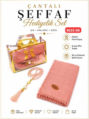 Sedef Çantalı Eşarp Tesbih Set