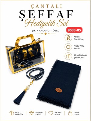 Sedef Çantalı Eşarp Tesbih Set