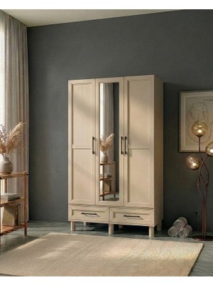 Aydınev Porto Mdf Aynalı 3 Kapaklı Dolap