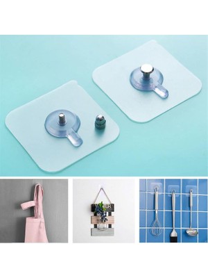 Ett 3 Lü Yapışkanlı Mutfak Banyo Raf Tutucu Askı Pin Çerçeve Çok Amaçlı Askısı