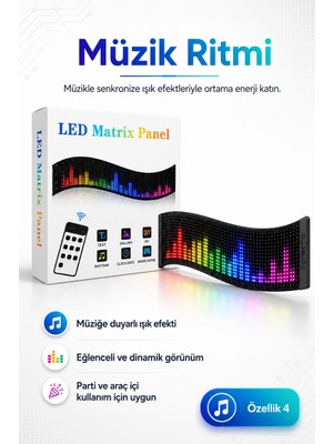 Renklime Renkli LED Kayan Yazı Paneli Uzaktan Kumandalı Metin Saat ve Tarih Gösterimli
