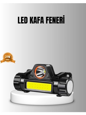 Mey Ithalat® Şarjlı LED Kafa Feneri – Çift Fonksiyonlu, 200LM Işık Gücü, IP44 Suya Dayan�