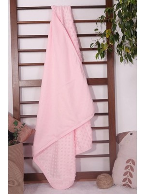 Etorva Store Biyeli Kız Bebek Nohut Battaniye 80*80 cm - Pembe