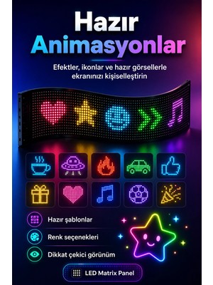 Datatek Araç Mağaza ve Vitrin Için Renkli LED Kayan Yazı Paneli Kumandalı Ekran