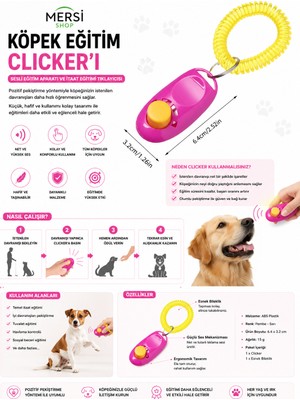 Mersi Shop Köpek Eğitim Clicker'ı – Sesli Eğitim Aparatı ve Itaat Eğitimi Tıklayıcısı