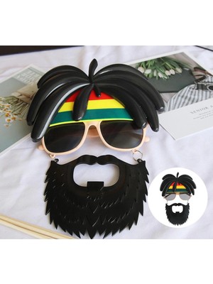 Datatek Rasta Peruklu Rasta Sakallı Bob Marley Bıyıklı Parti Gözlüğü 27X18 cm