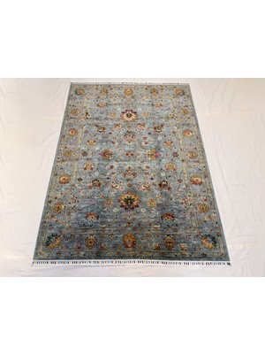 El Dokuma Afgan Halı Sultani Desenli Kök Boya 174 x 236 cm