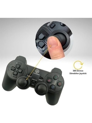 Renklime Çift Titreşimli USB Kablolu Oyun Kolu Pc Uyumlu Vibration Gamepad