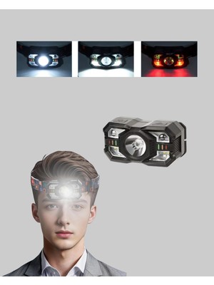 Mercora Tech Şarj Edilebilir LED Far Hareket Sensörlü 5 Modlu Outdoor Yeni Nesil
